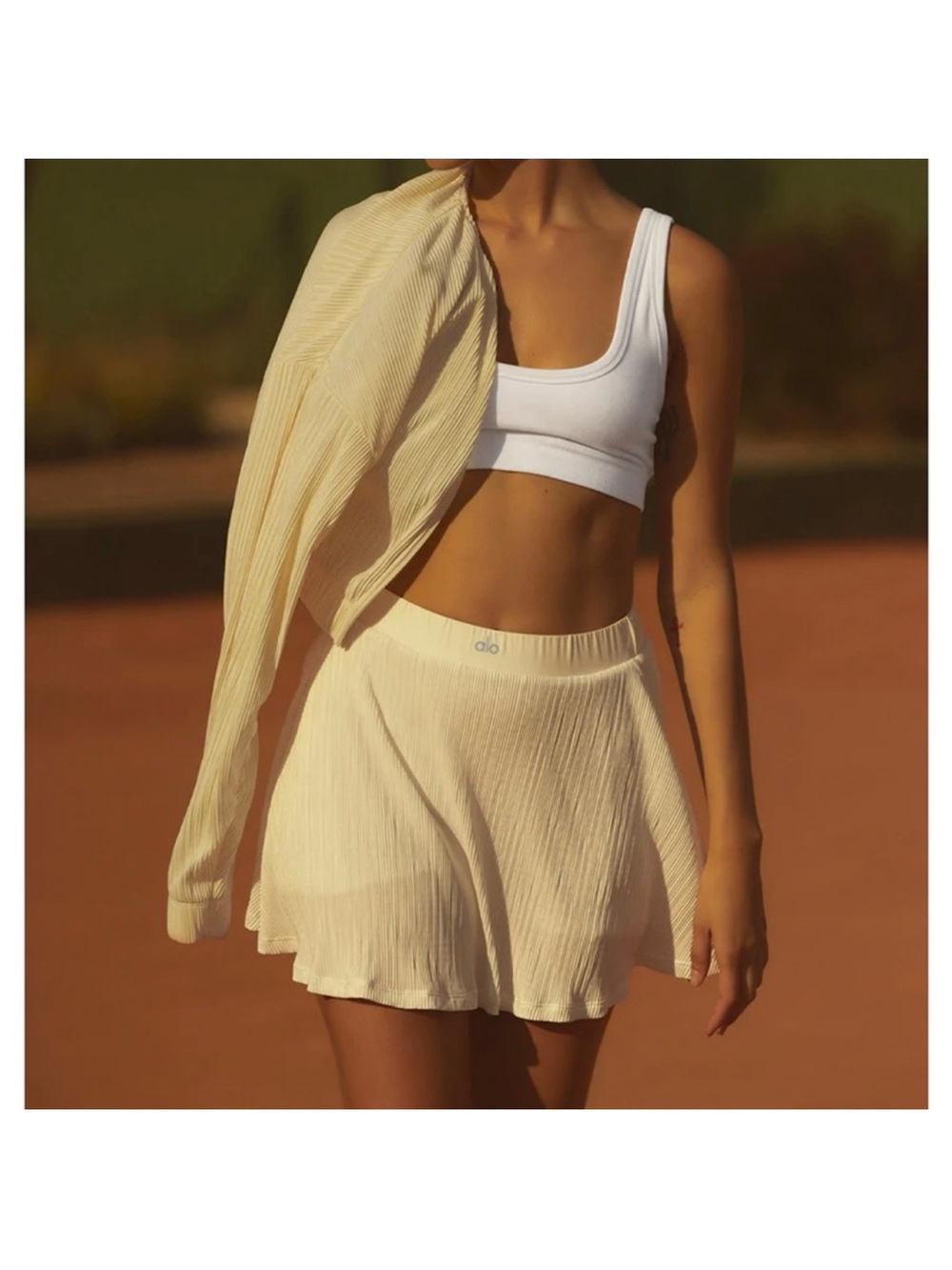NWT ALO Yoga Micro Plisse Tennis Skirt